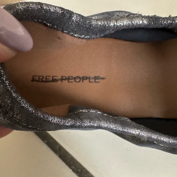 NWB Free People Silver Gemini Ballet Flats- Size 7 - Picture 6 of 9